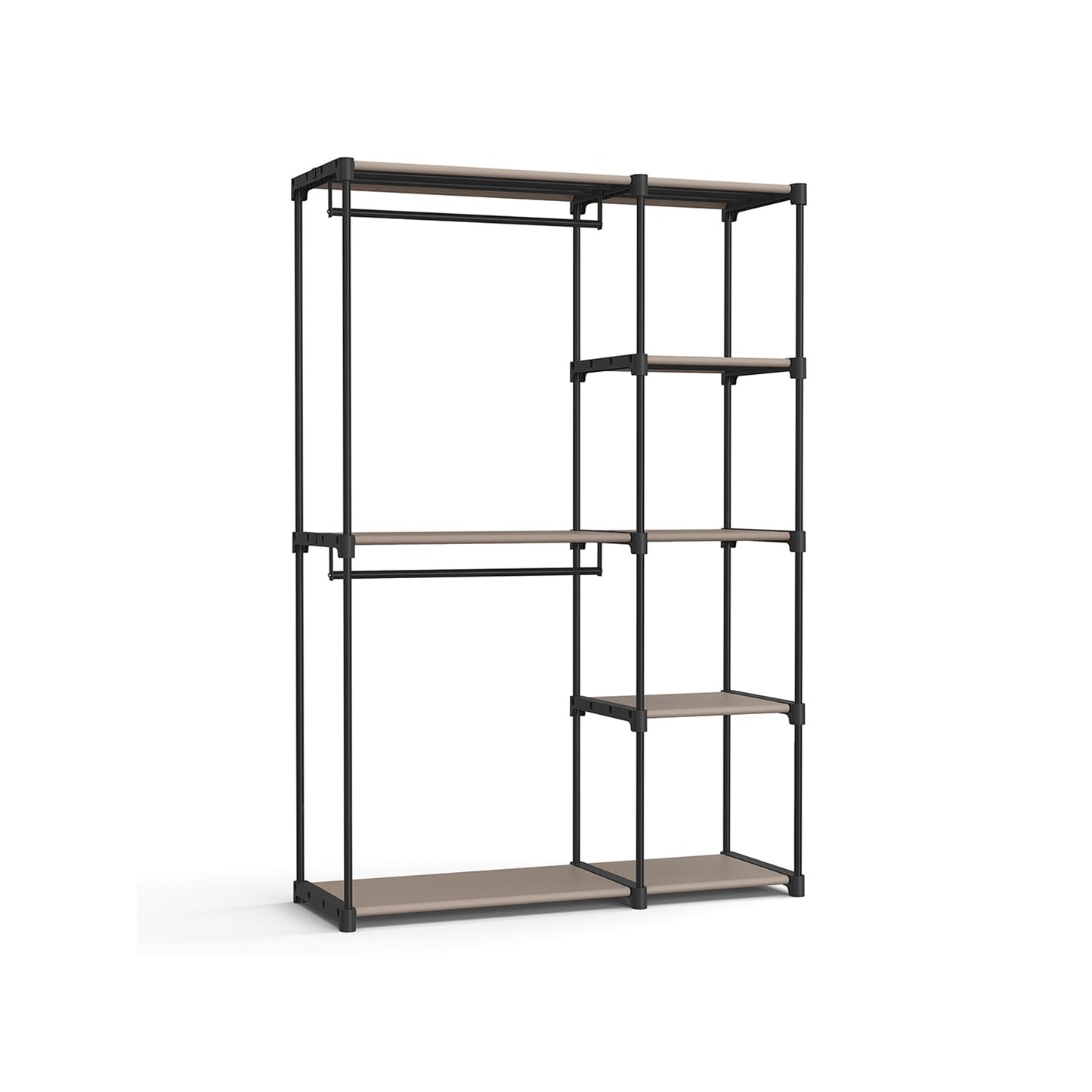 Freestanding Portable Closet with Shelves, Hanging Rods