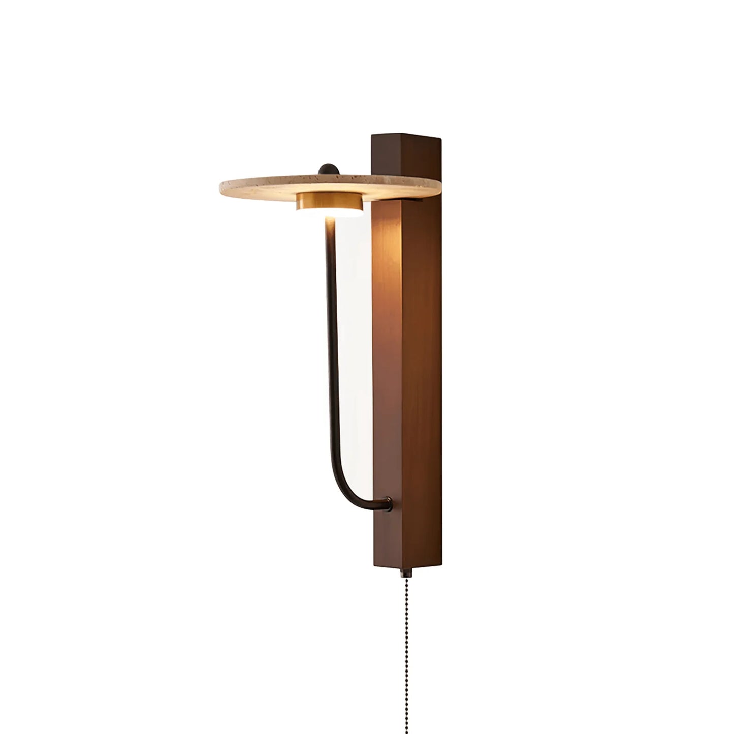 Umbrella Aura Arm Travertine Wall Lamp