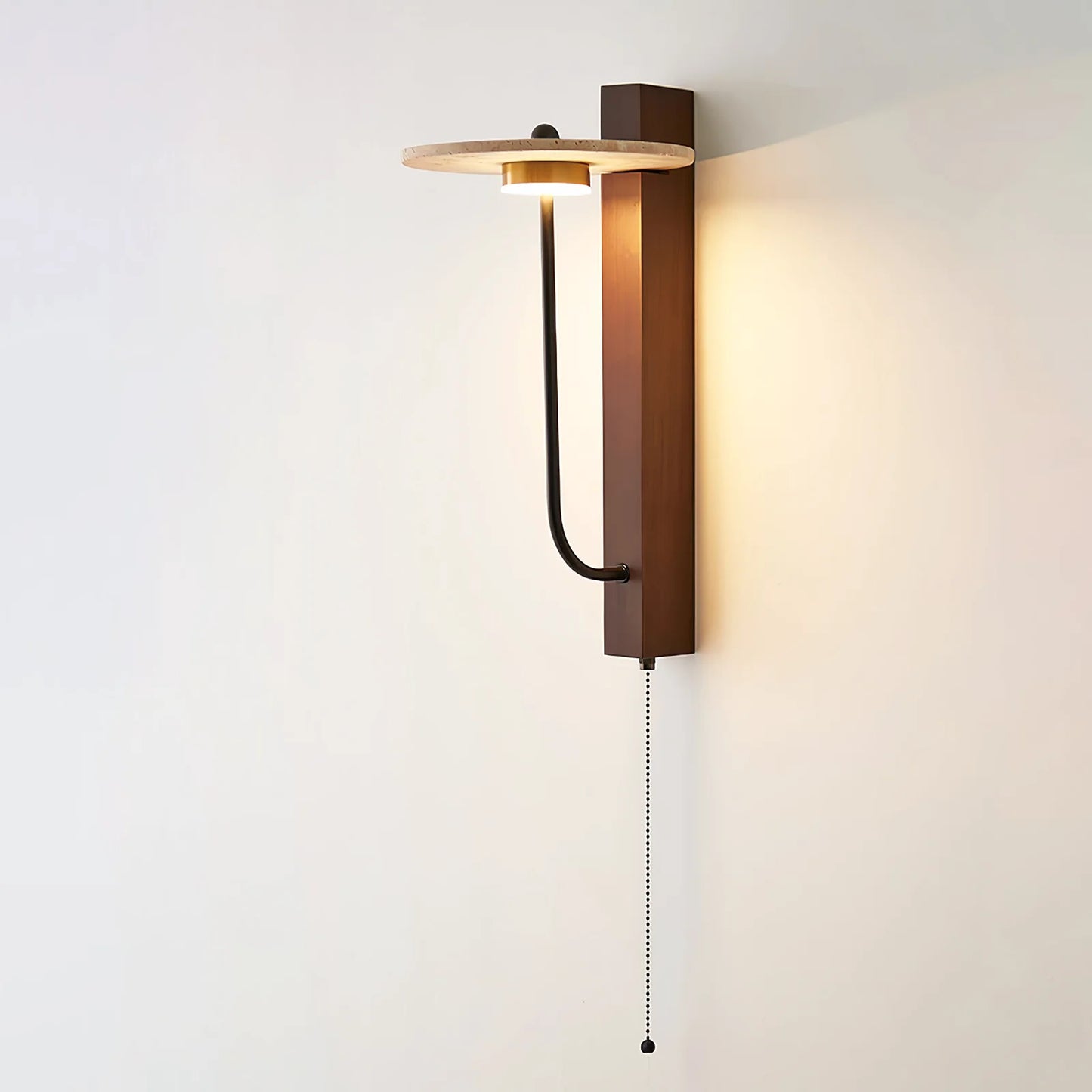 Umbrella Aura Arm Travertine Wall Lamp