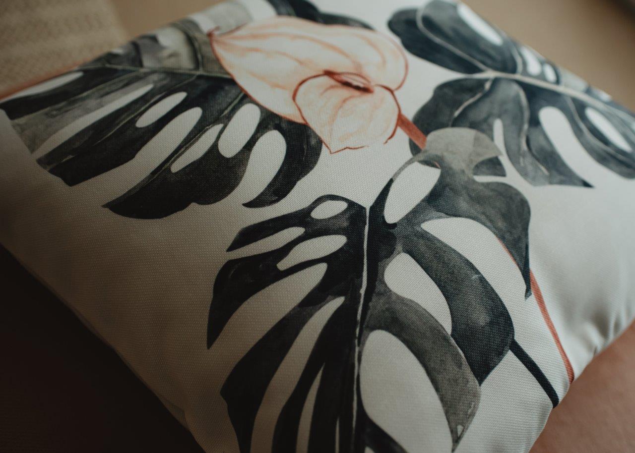 Modern Greenery Floral Throw Pillow – Handmade in the USA