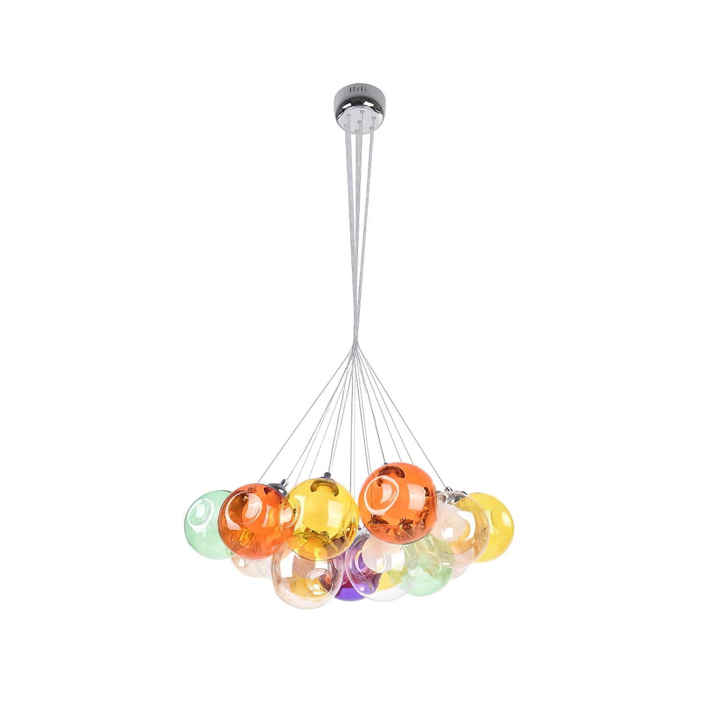 Unique Multi-Color Globe Cluster Chandelier