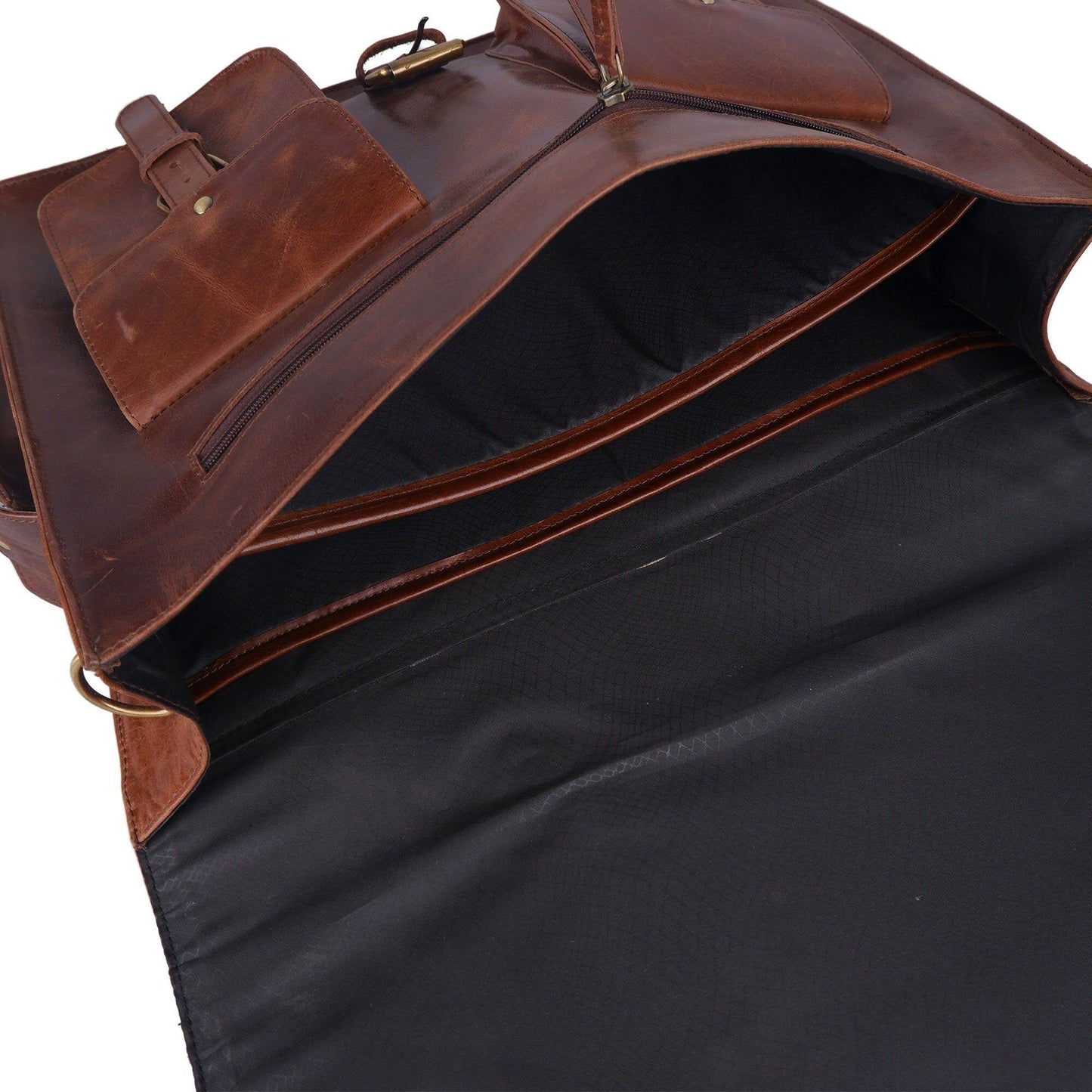The Men's Distressed Buffalo Leather Messenger Bag