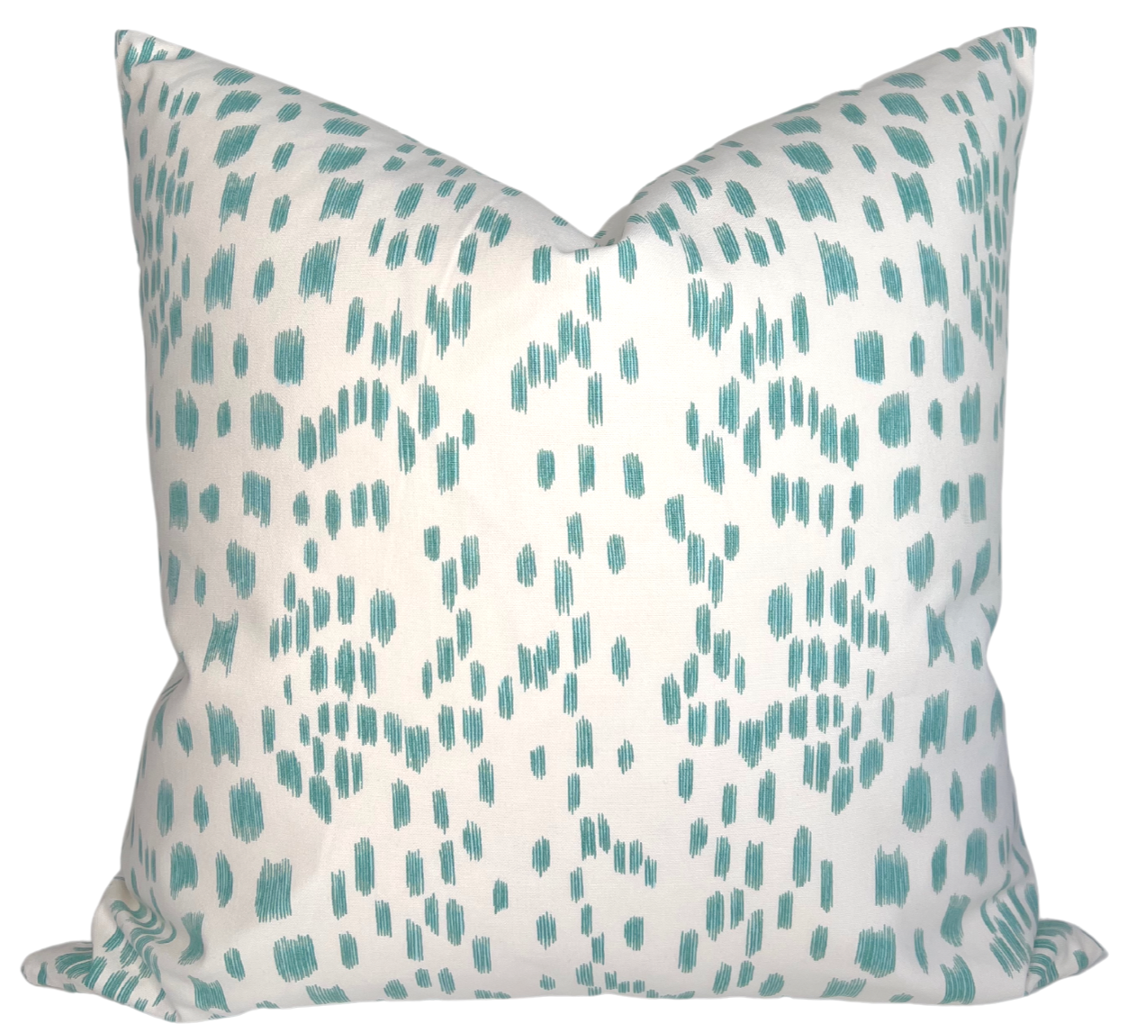 Les Touches Pillow Cover in Aqua Blue