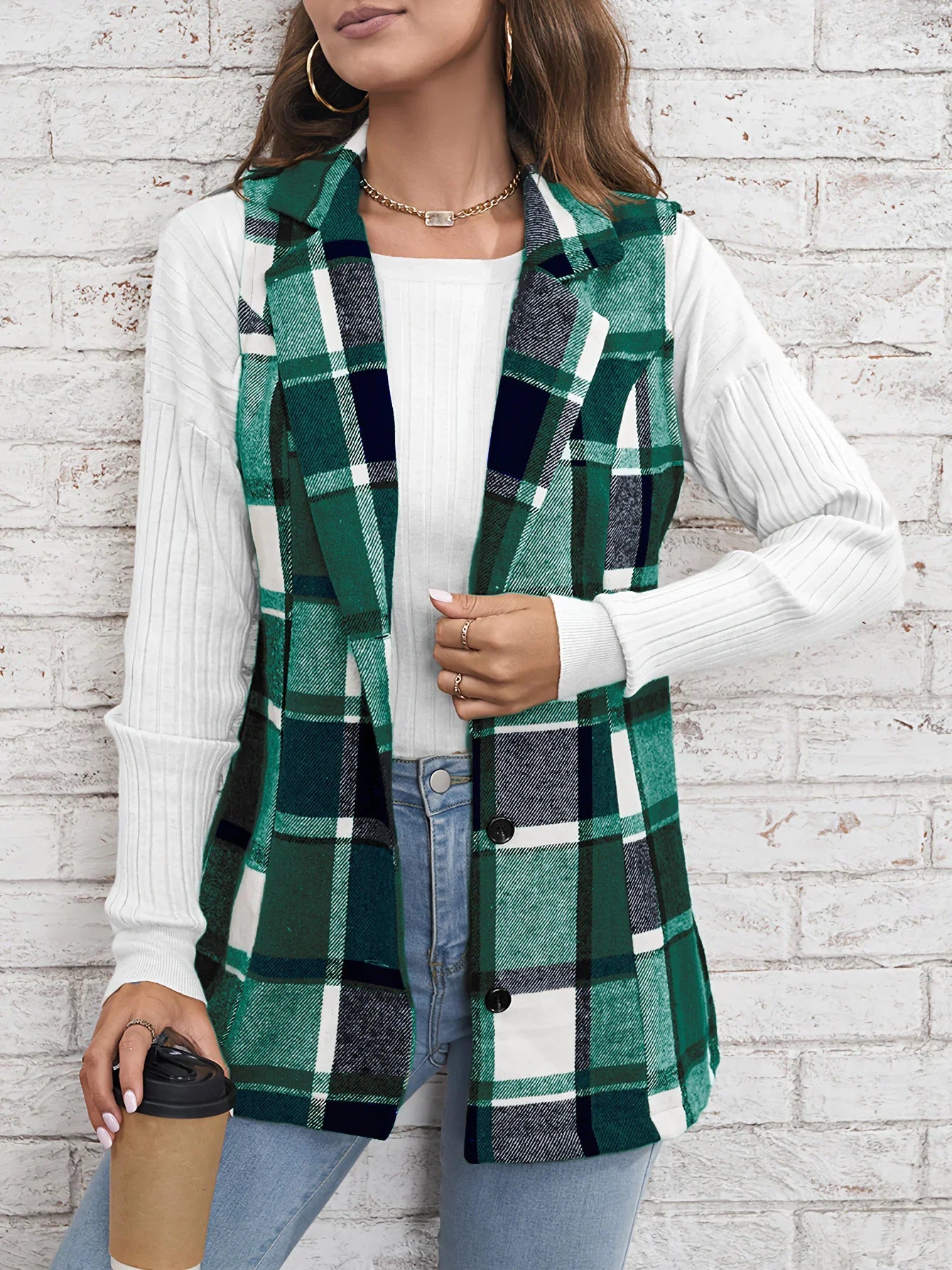 Classic Checkered Women's Vest