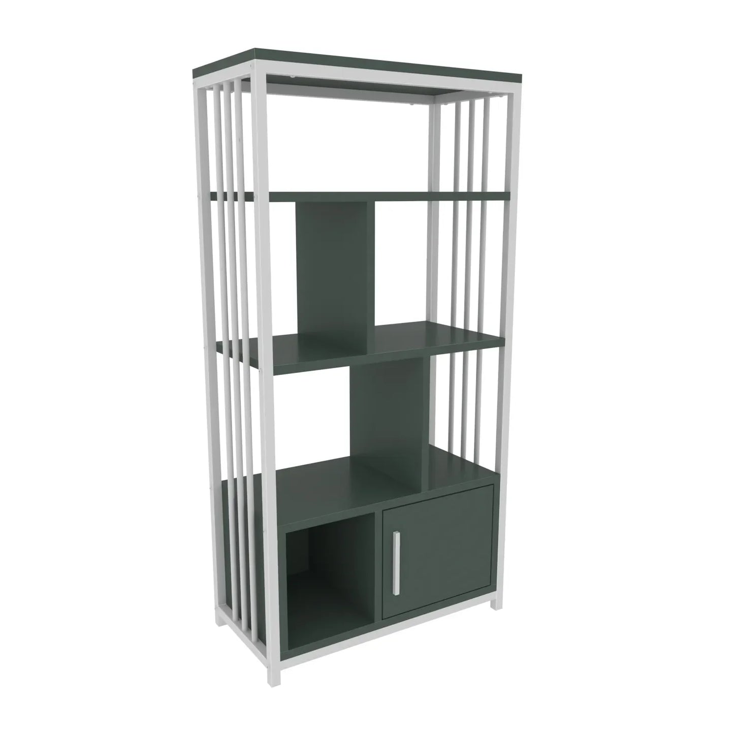 Valero 47" Tall Metal Wood Bookcase