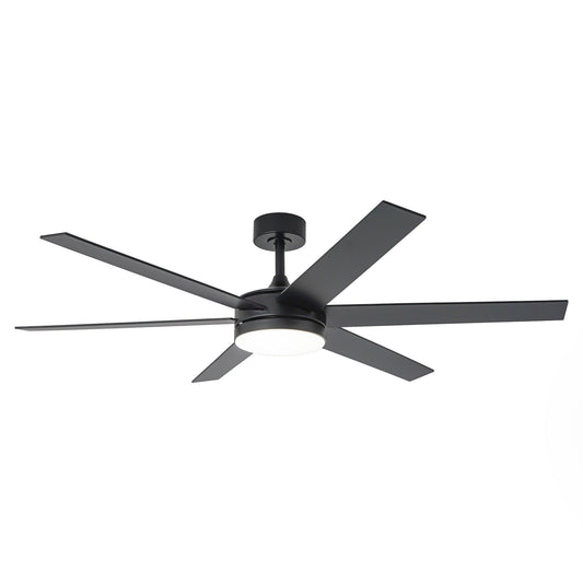 60" Volga DC Motor 6 Blades Modern Downrod Mount Ceiling Fan with Remote Control