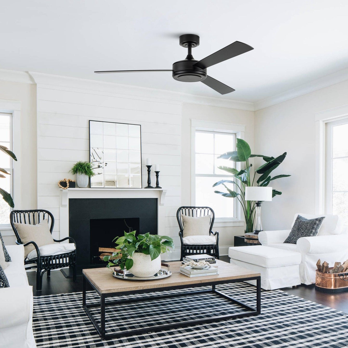 52" Midtown Industrial DC Motor Downrod Mount Reversible Ceiling Fan With Remote Control