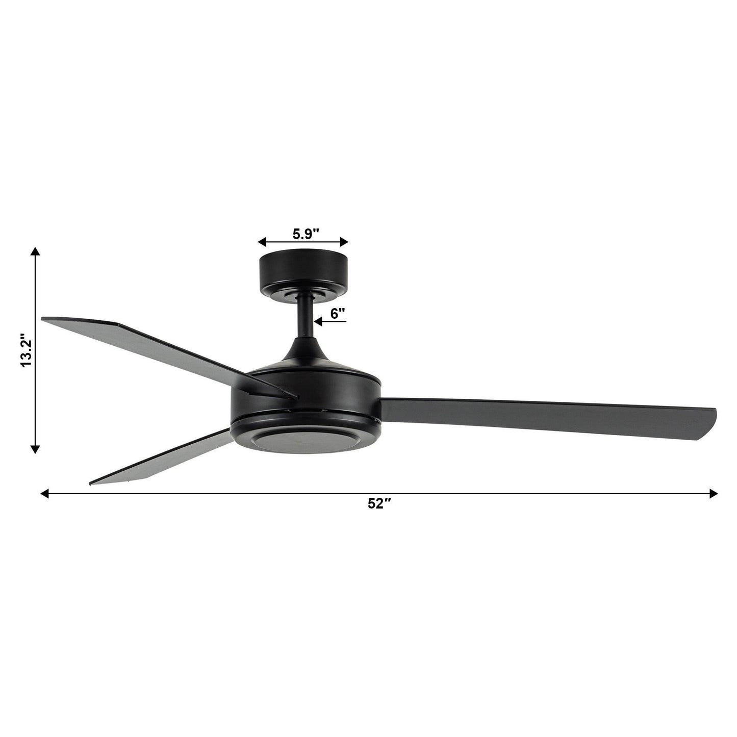 52" Midtown Industrial DC Motor Downrod Mount Reversible Ceiling Fan With Remote Control