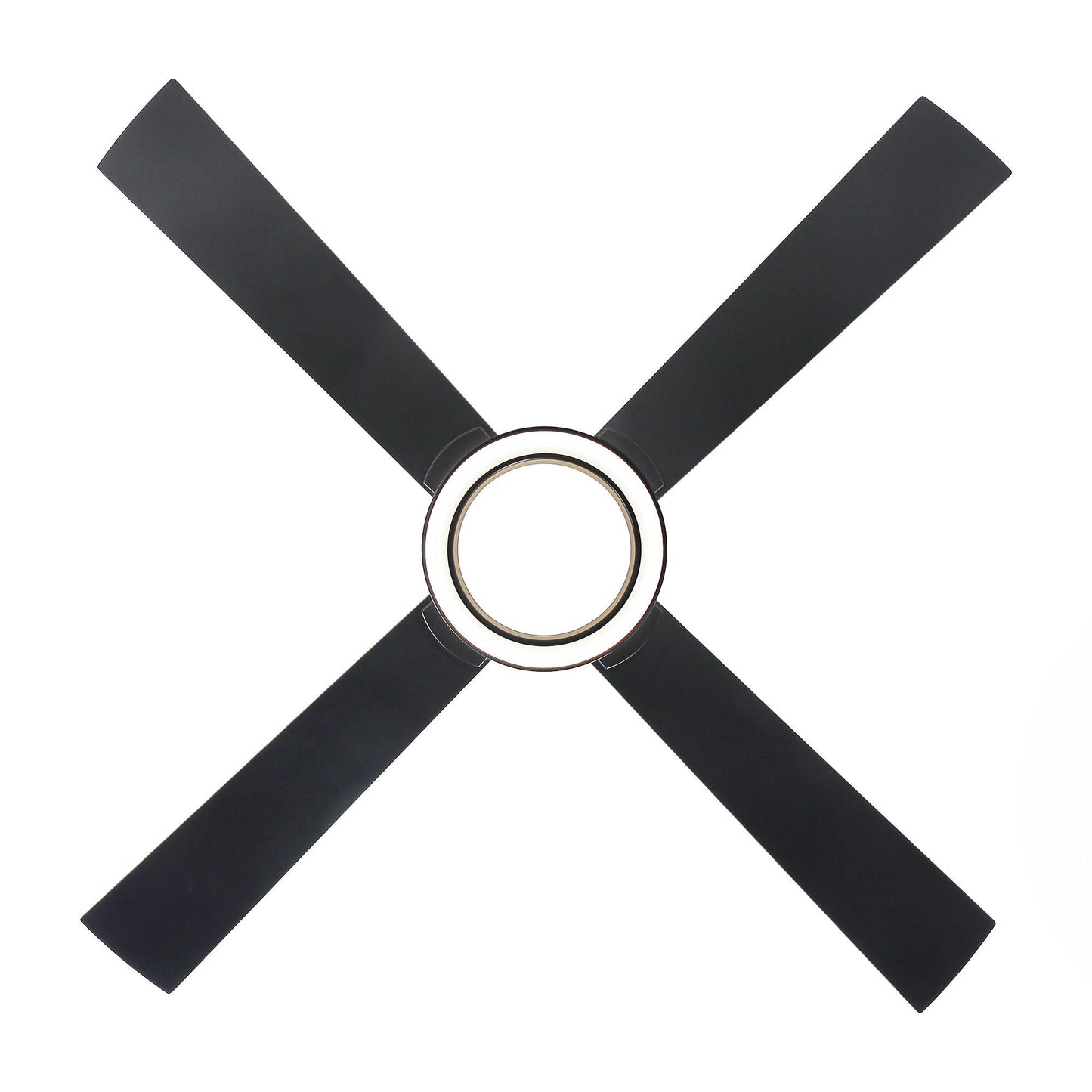 Vaczon 52 Inch 4 Blades DC Motor Modern Downrod Ceiling Fan with LED Light and Remote Control