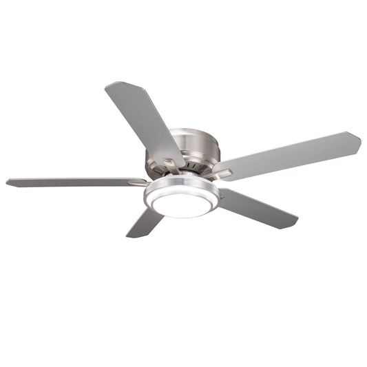 Vaczon 52 Inch Double-sided Blades Flush Mount LED Ceiling Fan with APP and Remote Control