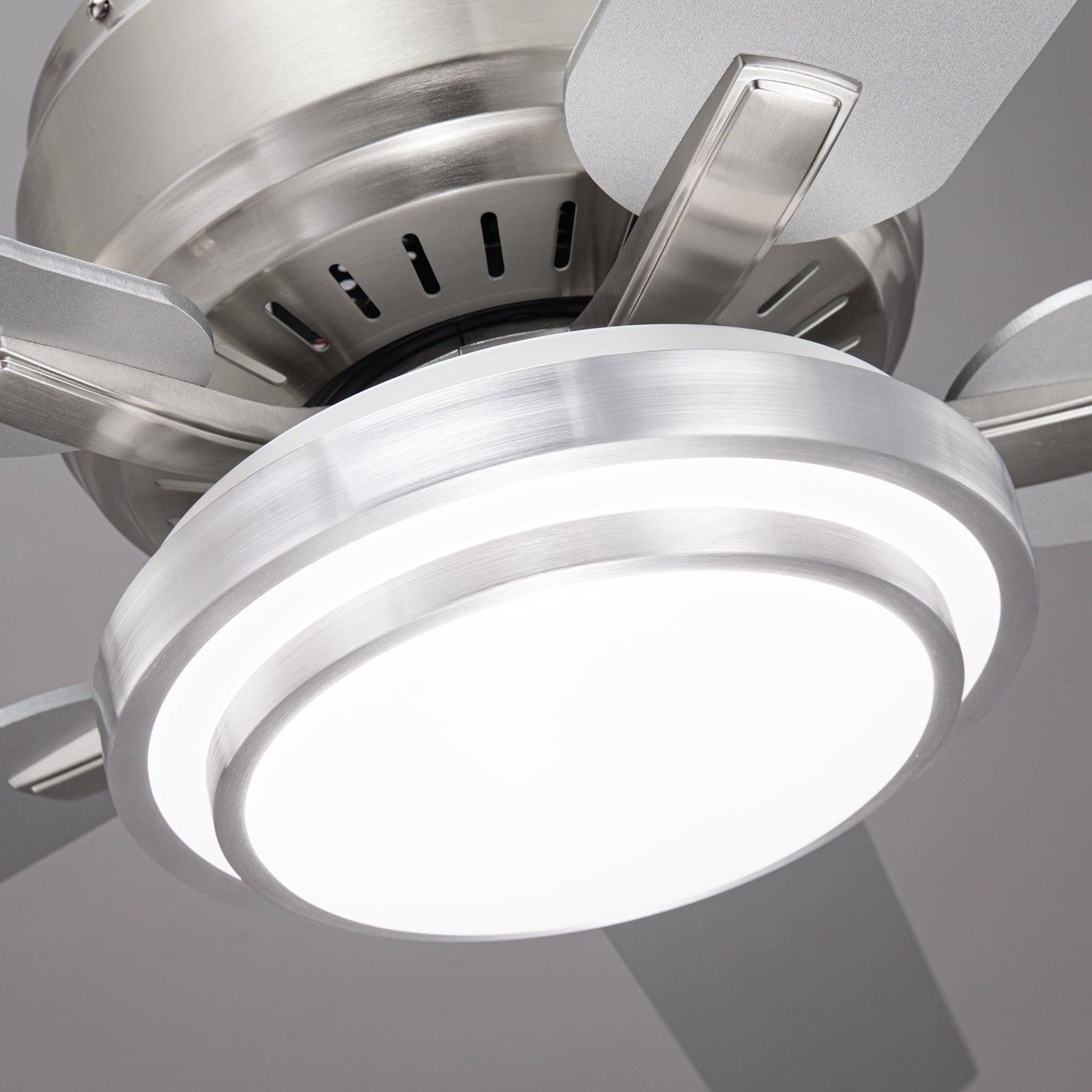 Vaczon 52 Inch Double-sided Blades Flush Mount LED Ceiling Fan with APP and Remote Control