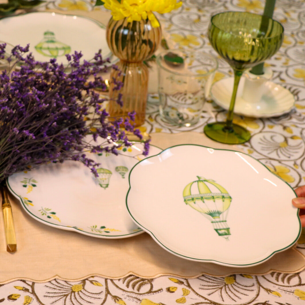 Valensole Lavender Scalloped Dinner Plate - Case of 12 Plates (+3 Bonus Plates)