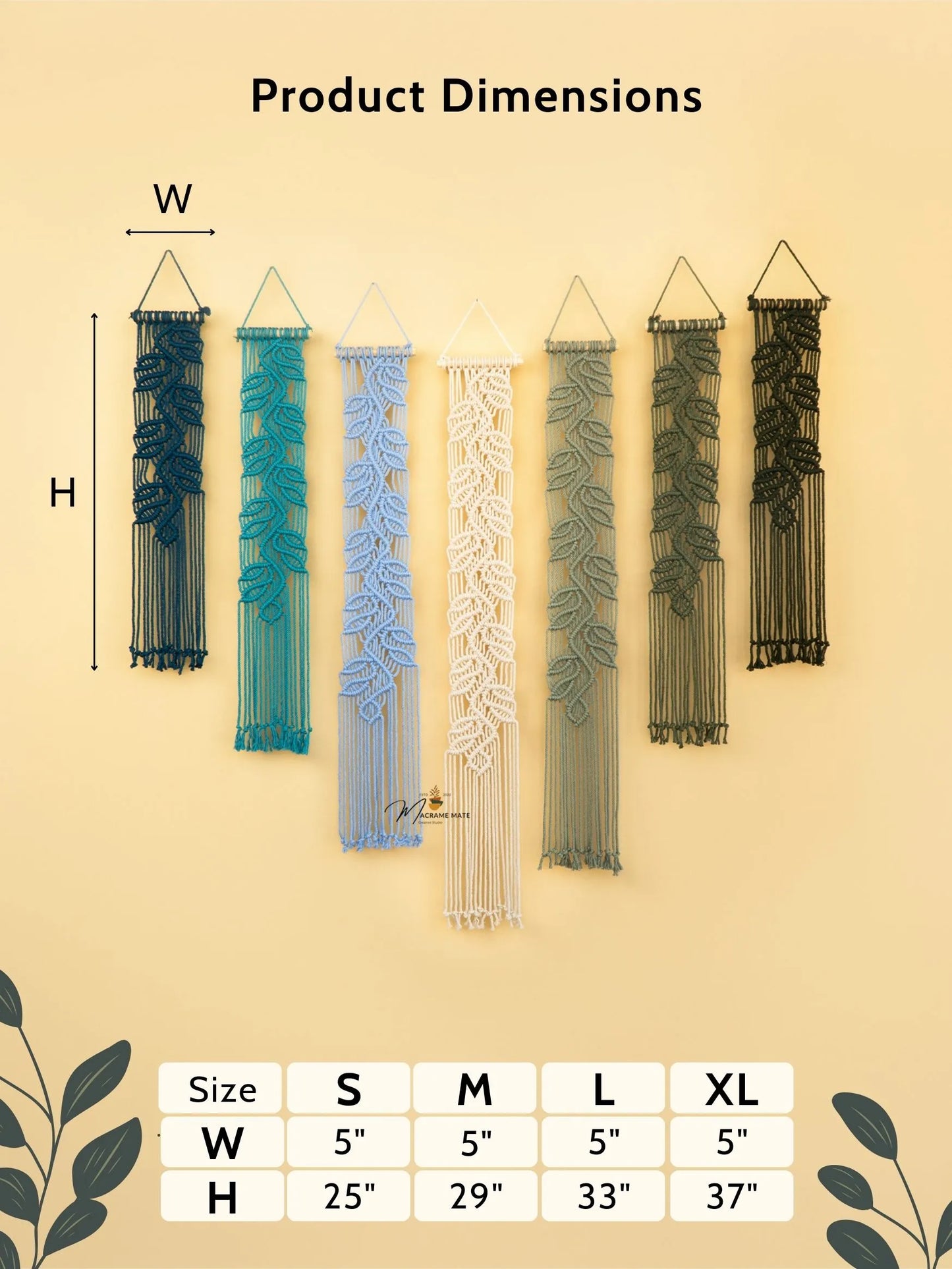 Vela Blue Green Macrame Wall Hangings