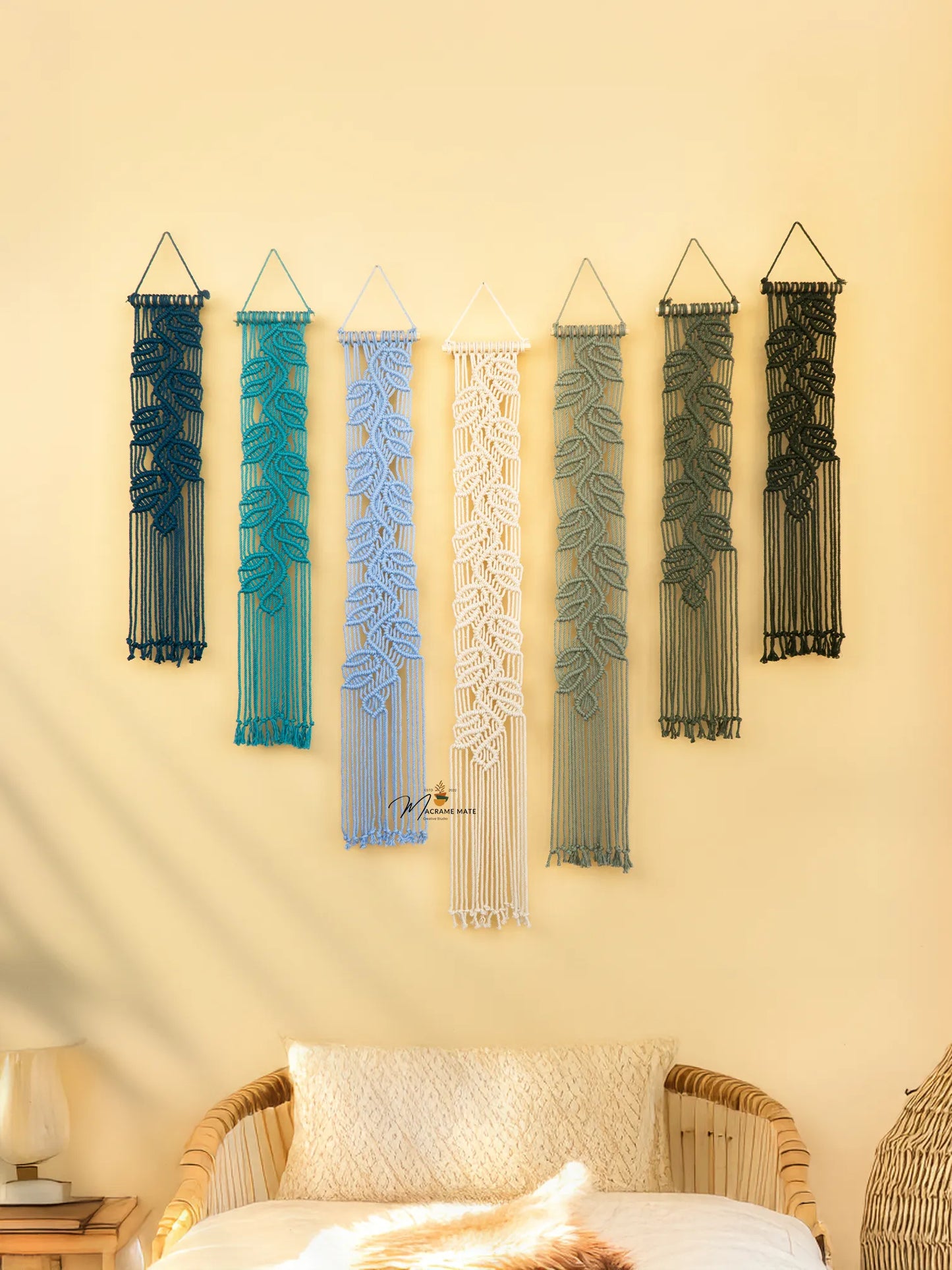 Vela Blue Green Macrame Wall Hangings
