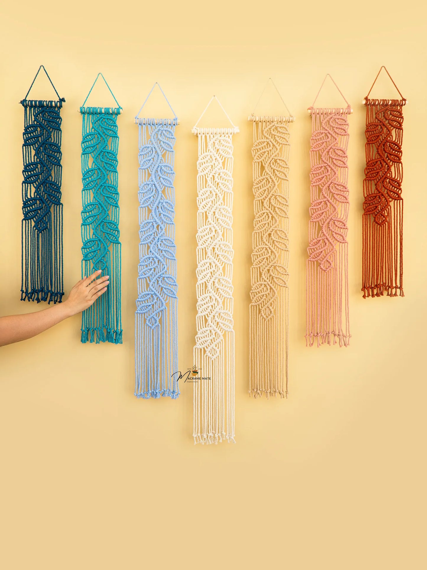 Vela Blue Pink Macrame Wall Hangings