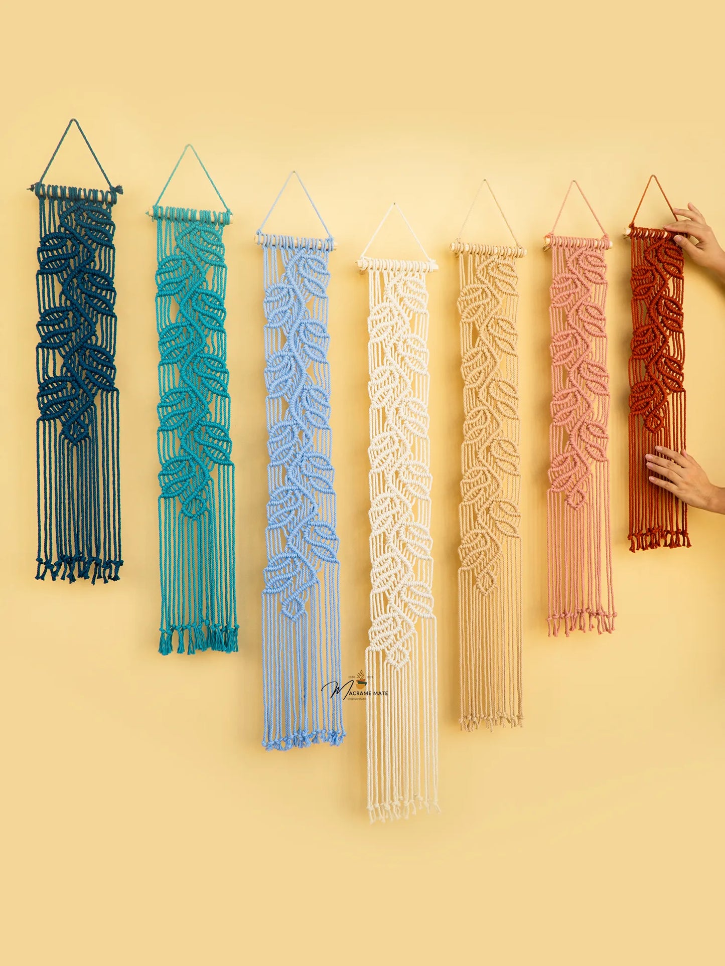 Vela Blue Pink Macrame Wall Hangings
