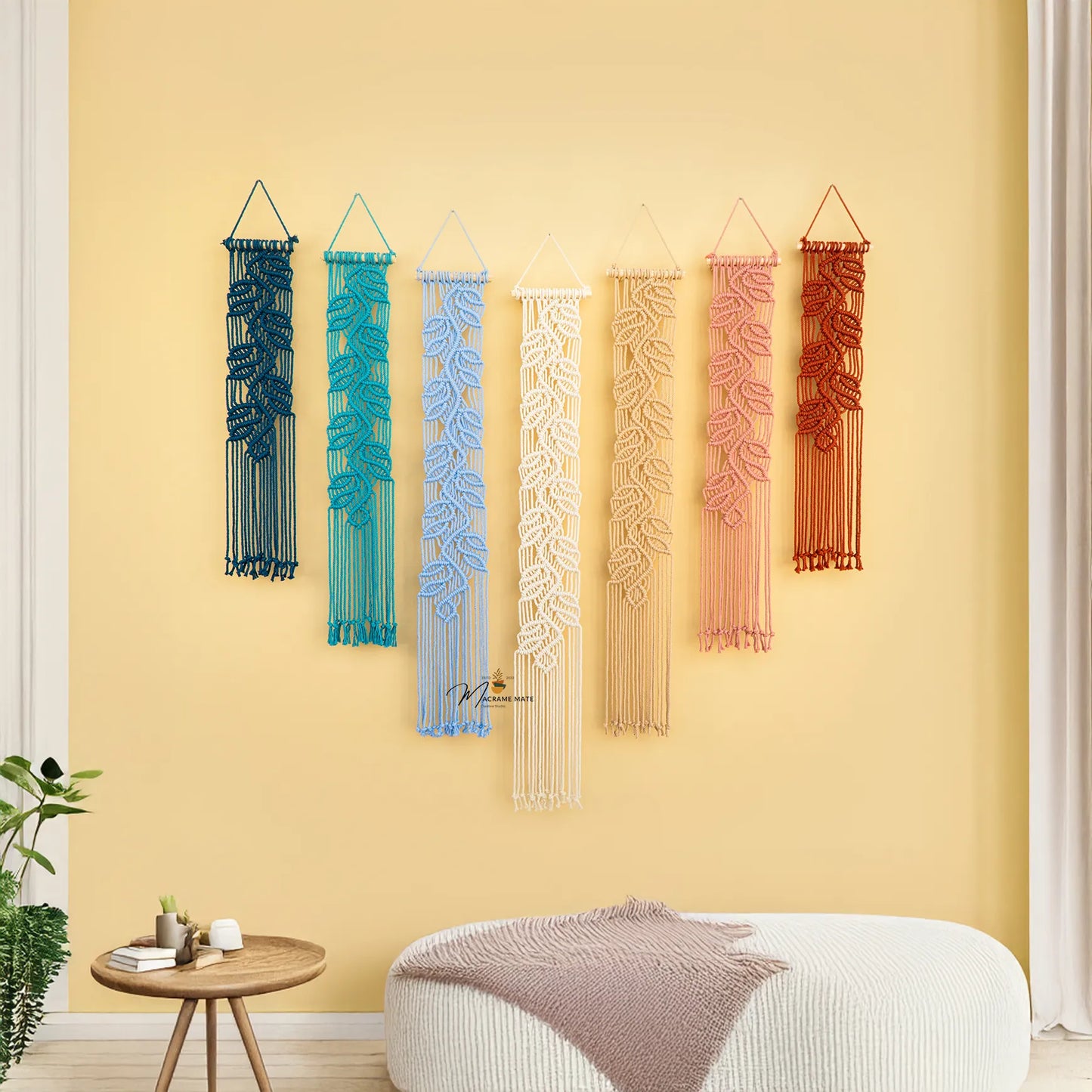 Vela Blue Pink Macrame Wall Hangings