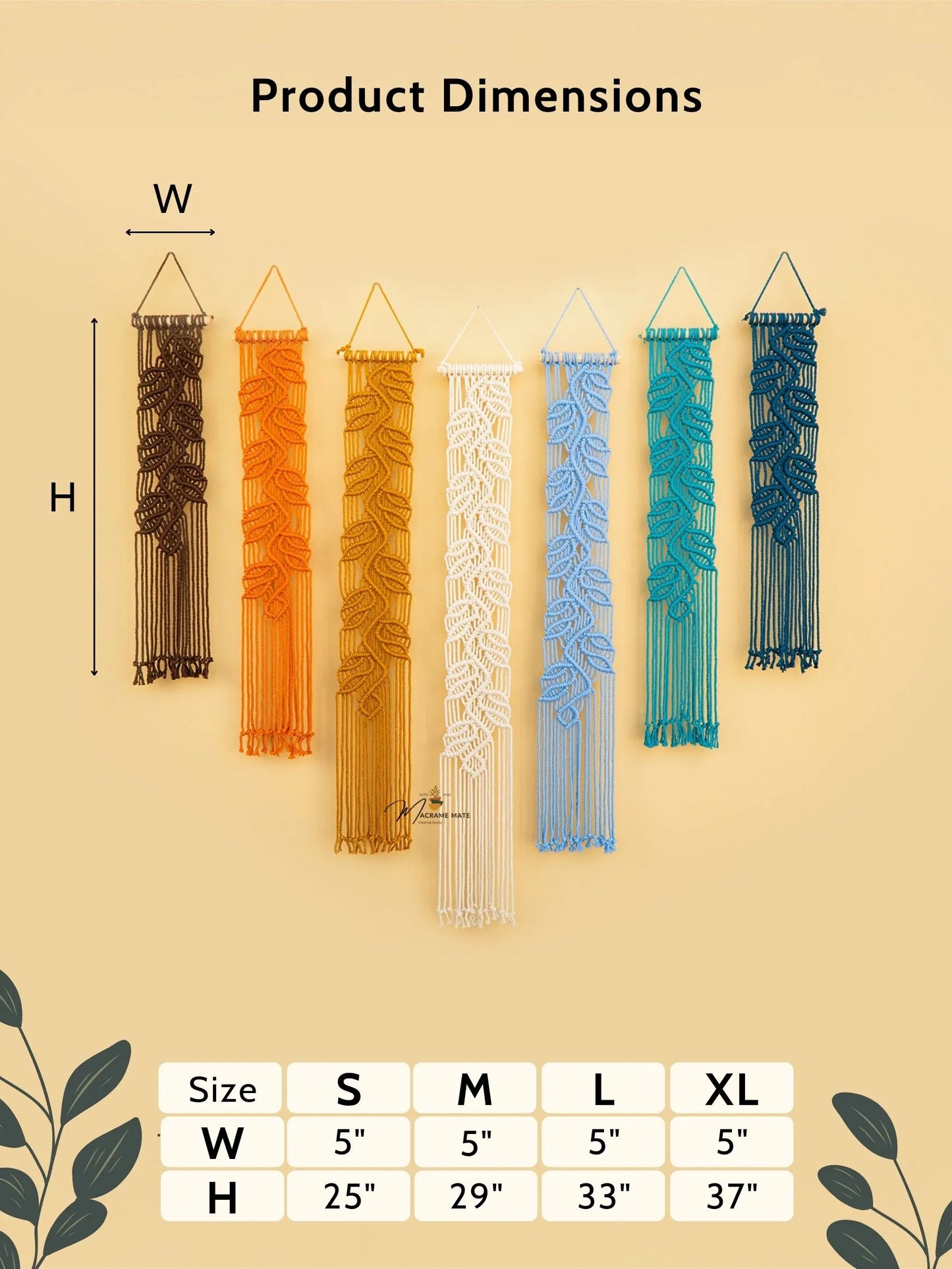 Vela Earth Blue Macrame Wall Hangings