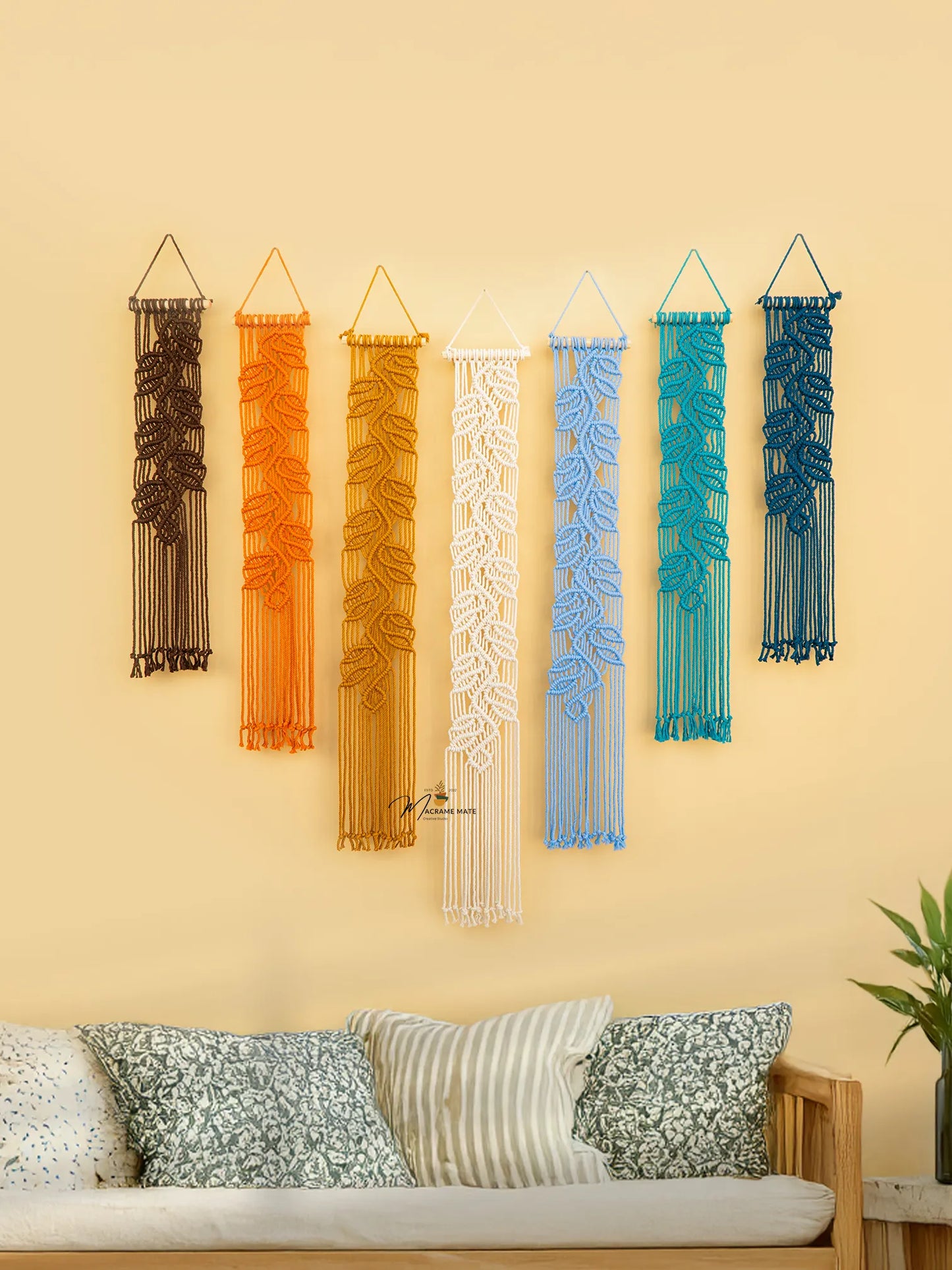 Vela Earth Blue Macrame Wall Hangings