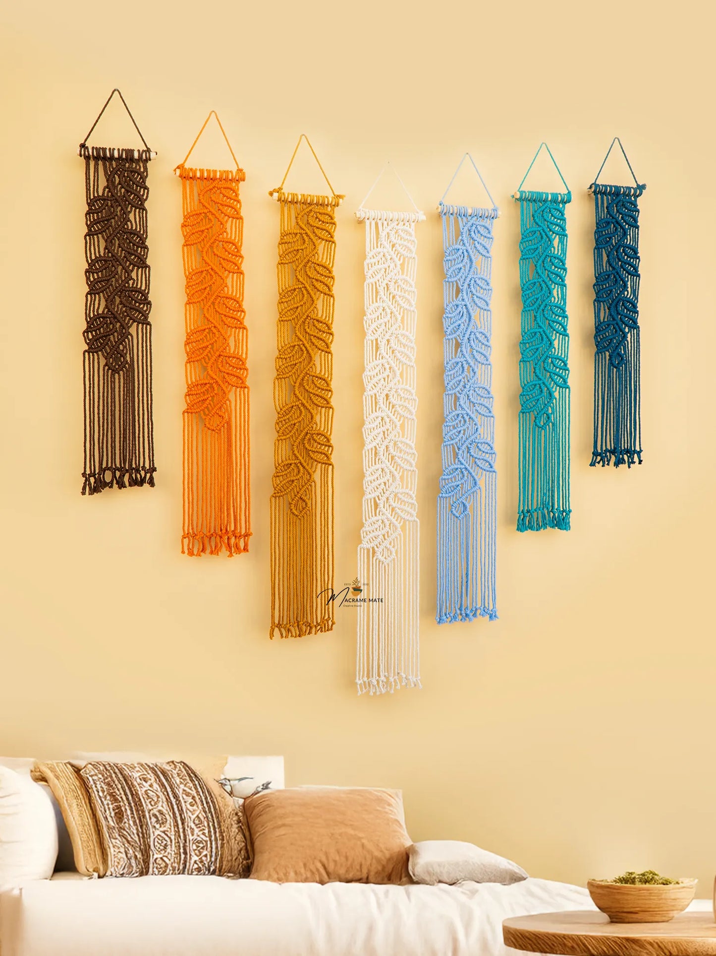 Vela Earth Blue Macrame Wall Hangings