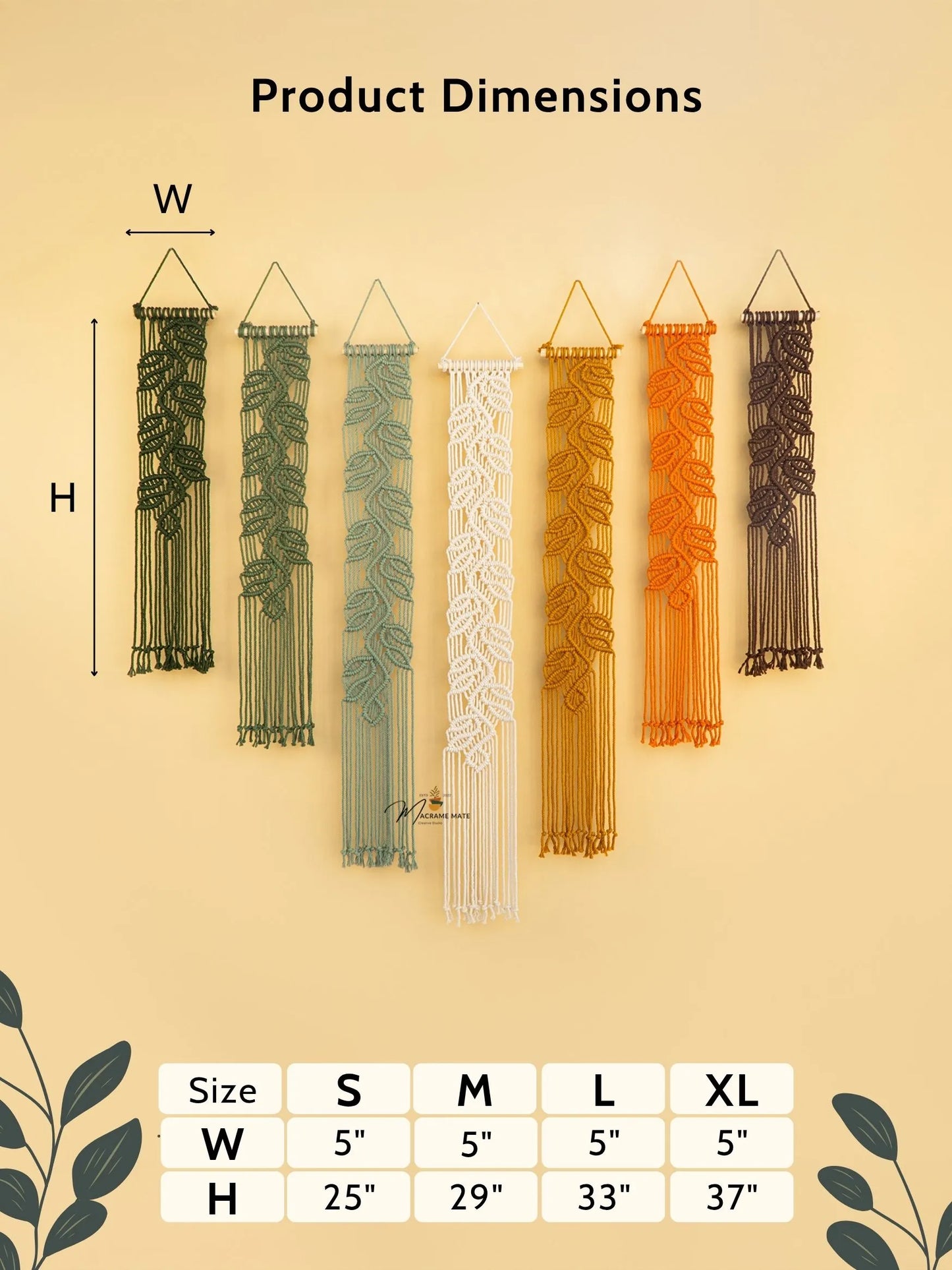 Vela Green Earth Macrame Wall Hangings