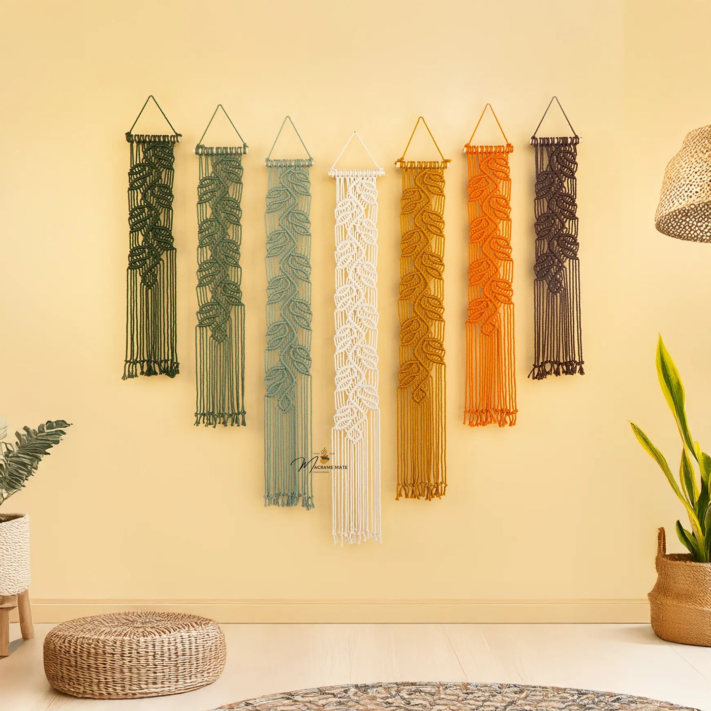 Vela Green Earth Macrame Wall Hangings