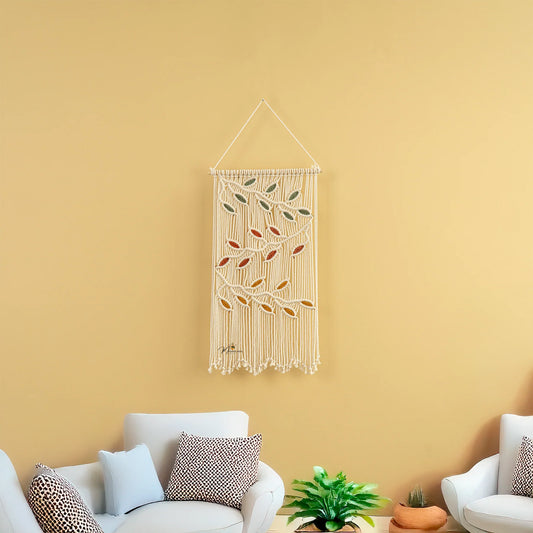 Vela Natural Macrame Leaves