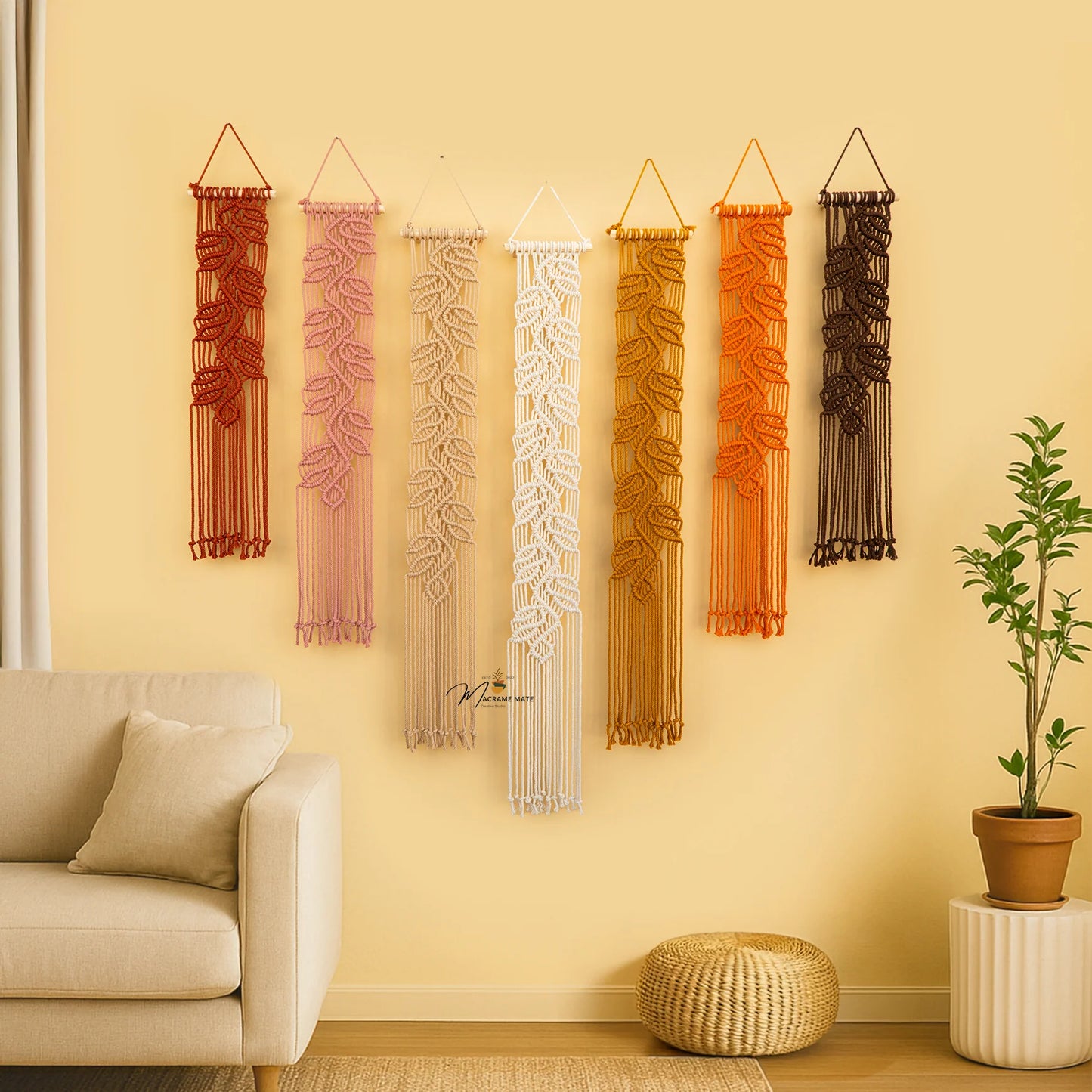 Vela Pink Earth Macrame Wall Hangings