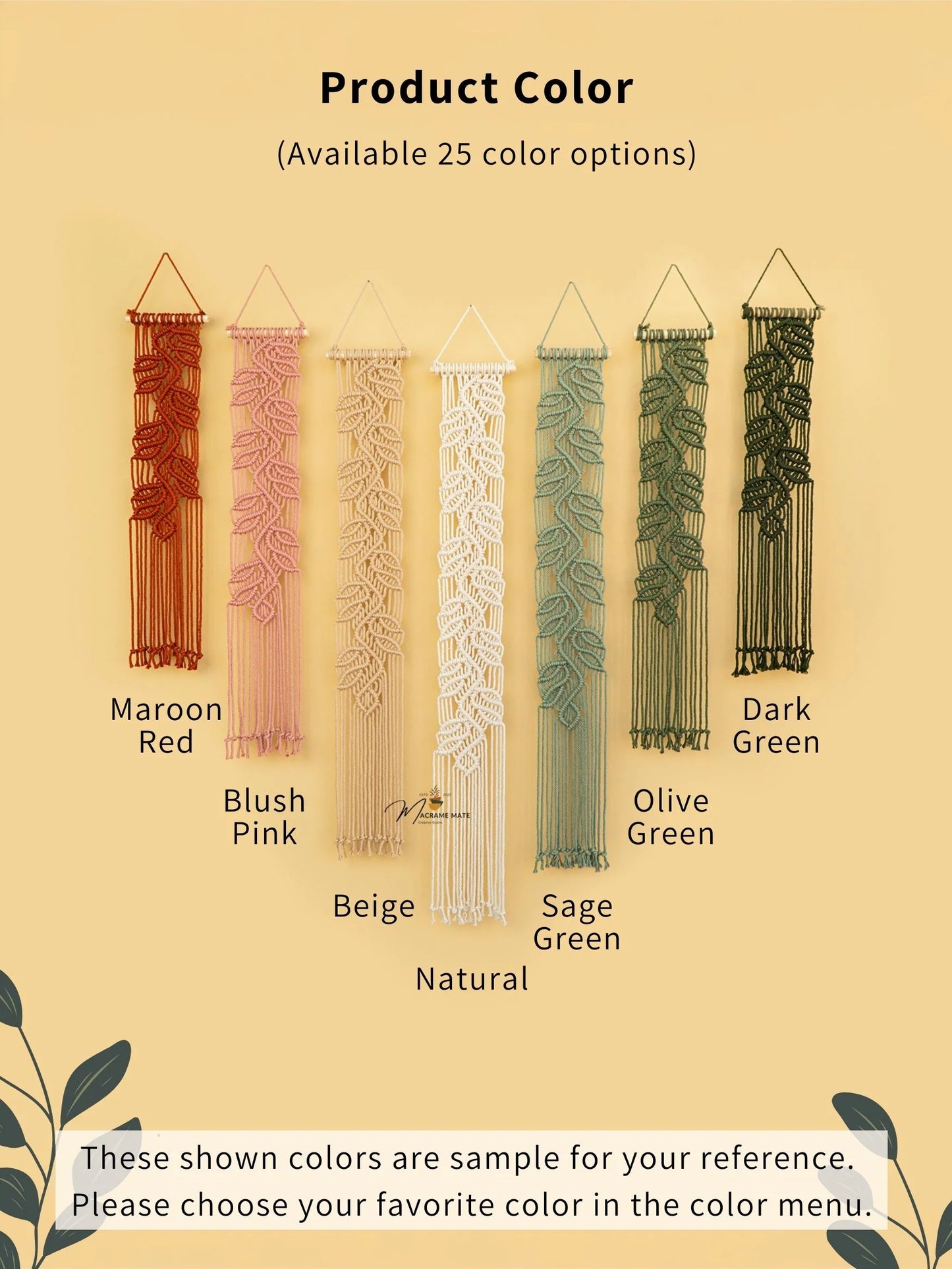 Vela Pink Green Macrame Wall Hangings