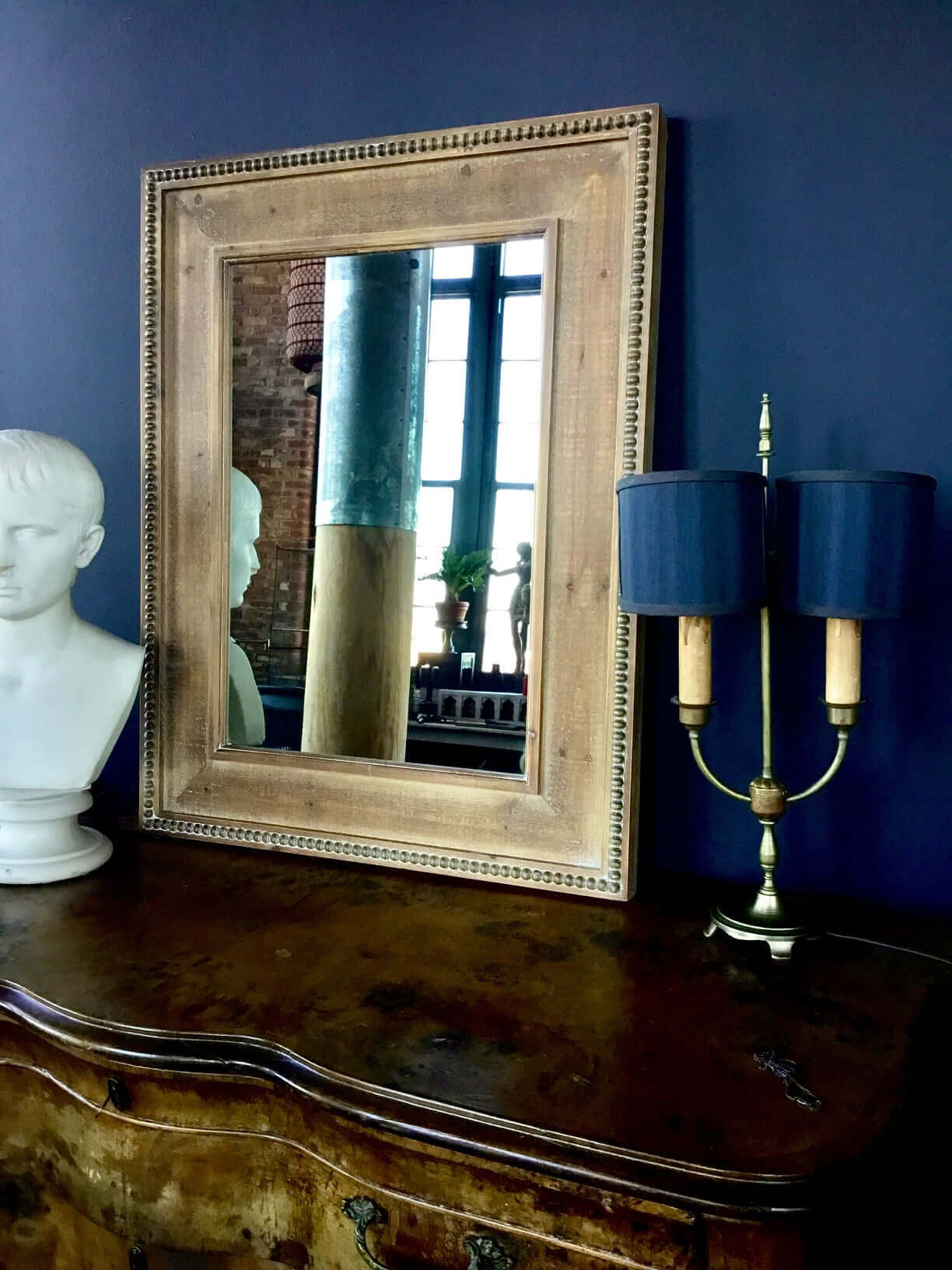 Vintage Beaded Frame Wall Mirror