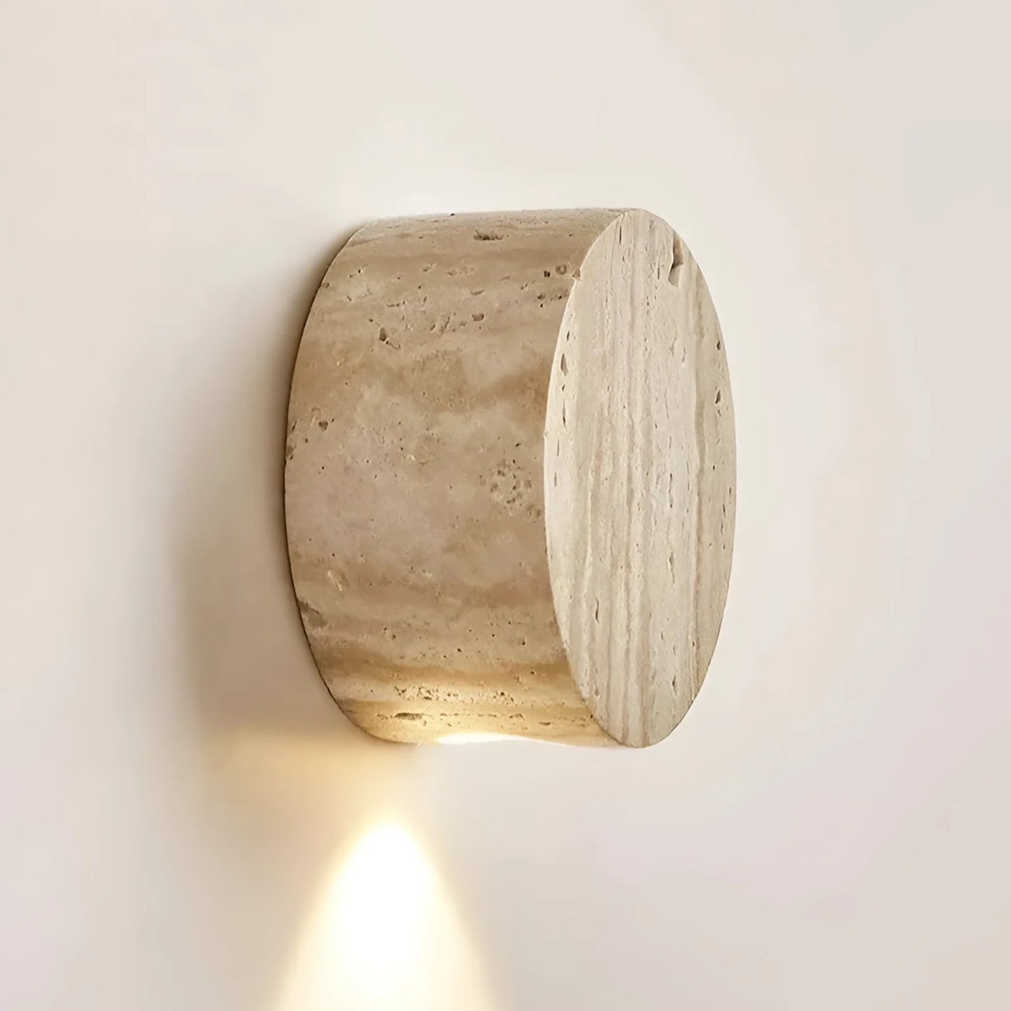 Vintage Round Travertine Wall Lamp