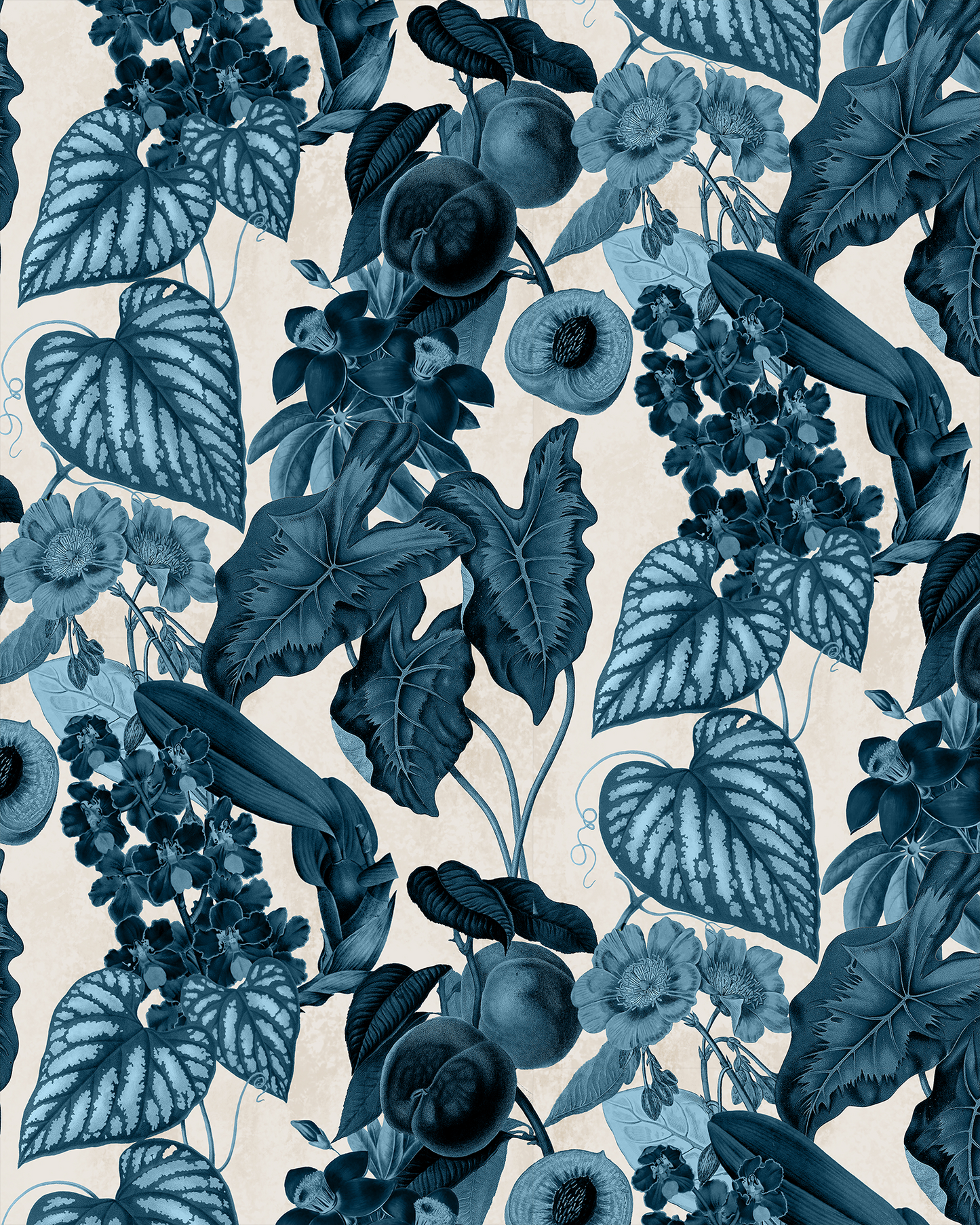 Cali Tropicale Wallpaper, off-white and blue