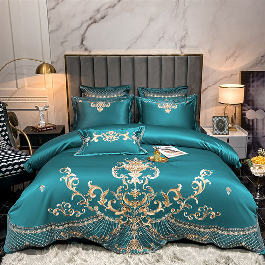 Vintage Embroidered Egyptian Cotton Bedding Set