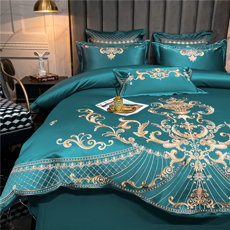 Vintage Embroidered Egyptian Cotton Bedding Set