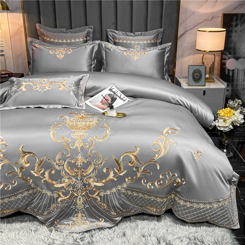 Vintage Embroidered Egyptian Cotton Bedding Set