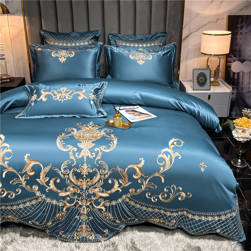 Vintage Embroidered Egyptian Cotton Bedding Set