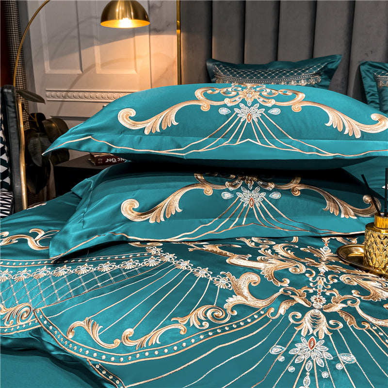 Vintage Embroidered Egyptian Cotton Bedding Set