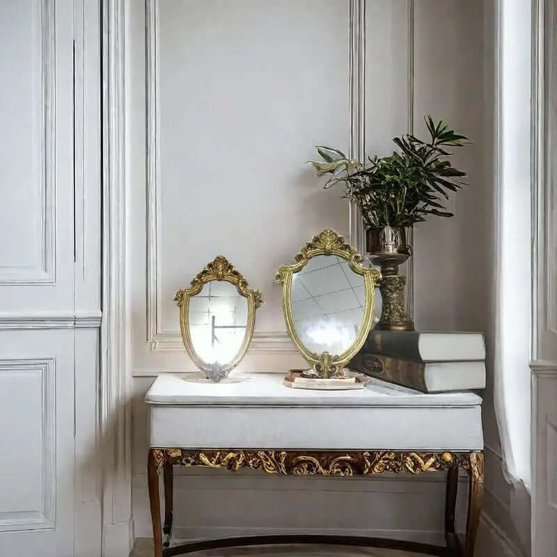 Vintage Gold Vanity Wall Mirror with Baroque Frame