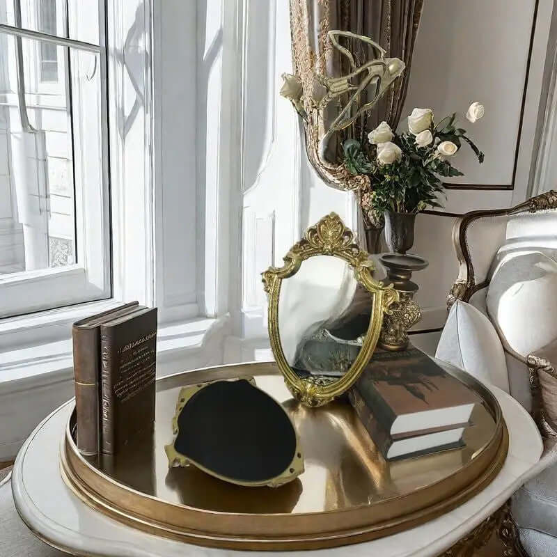 Vintage Gold Vanity Wall Mirror with Baroque Frame
