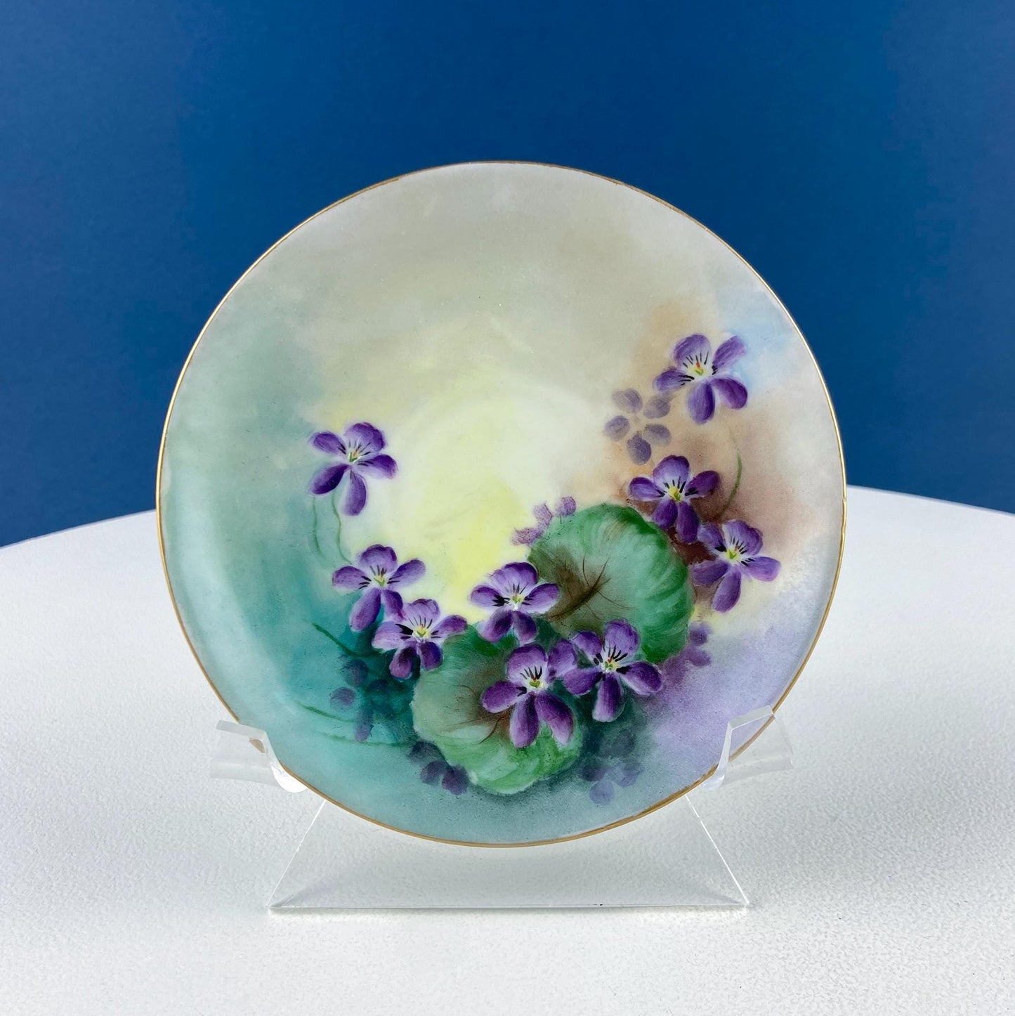 Vintage Porcelain Tea Cup & Saucer. Hand-Painted Violets. Modern Farmhouse. Tea Garden Party Hosting Essentials.