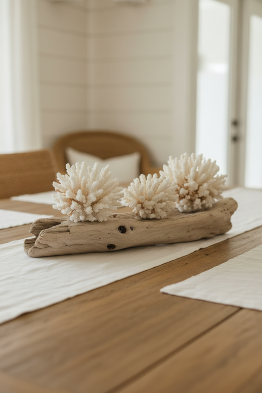 Vintage Table Coral Specimen - Coastal Home Decor (Acropora latistella)