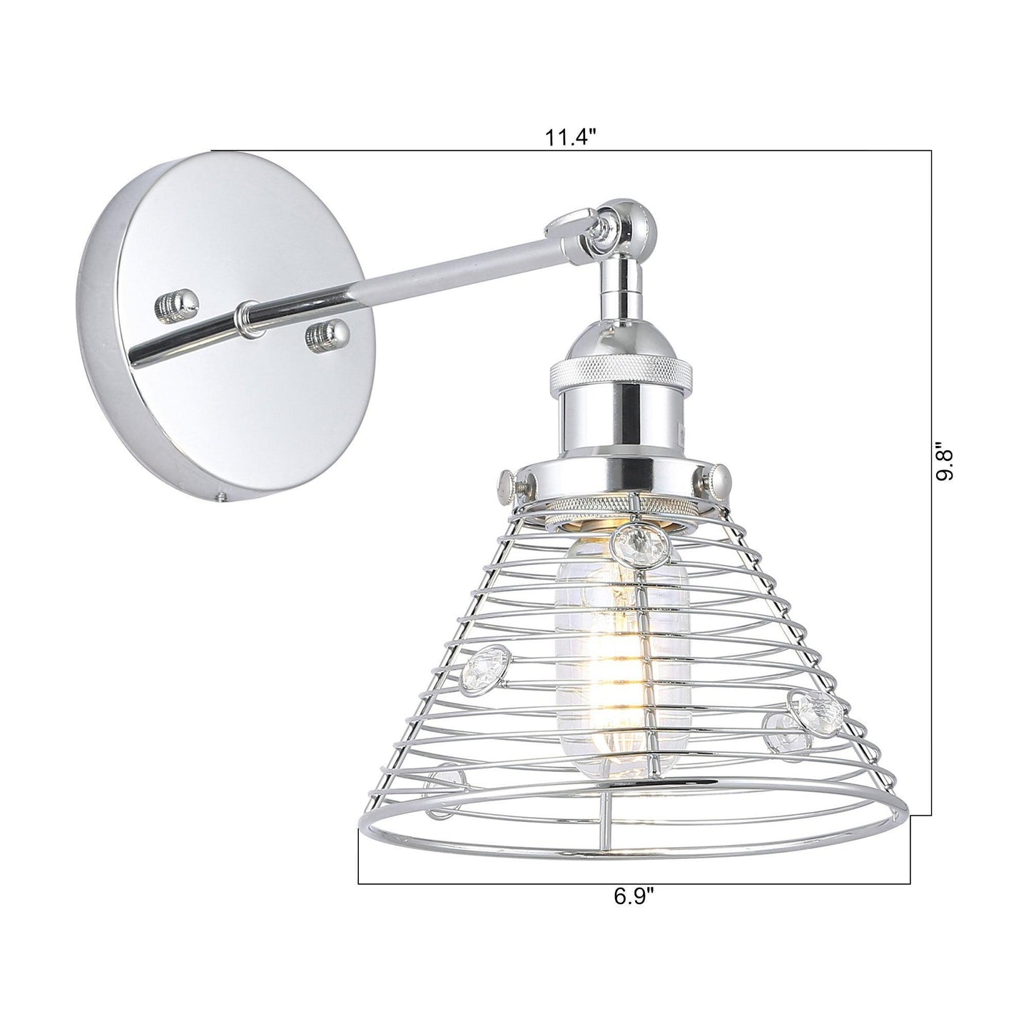 1-Light Modern Silver Wall Sconce Light
