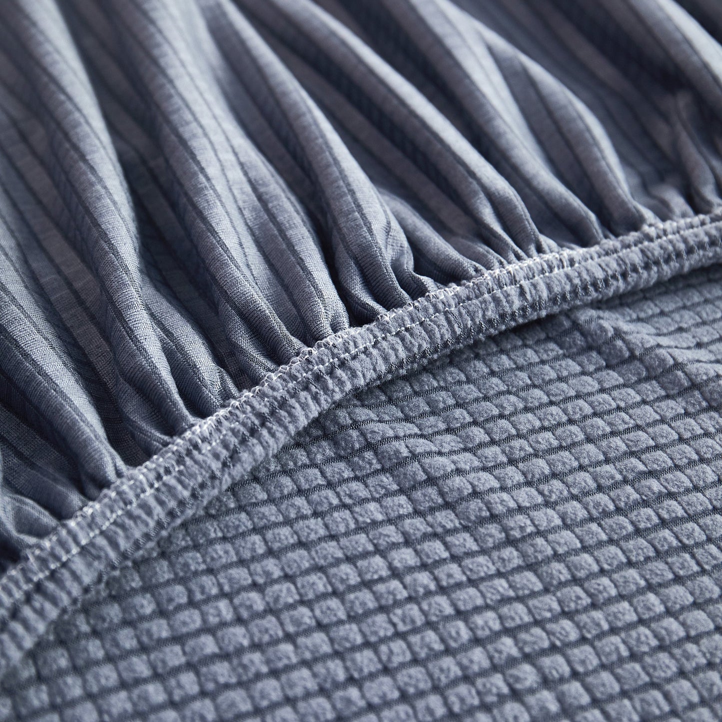 Grid Textured Stretch Sofa Cover, Soft Elastic Slipcover for Couch Protection