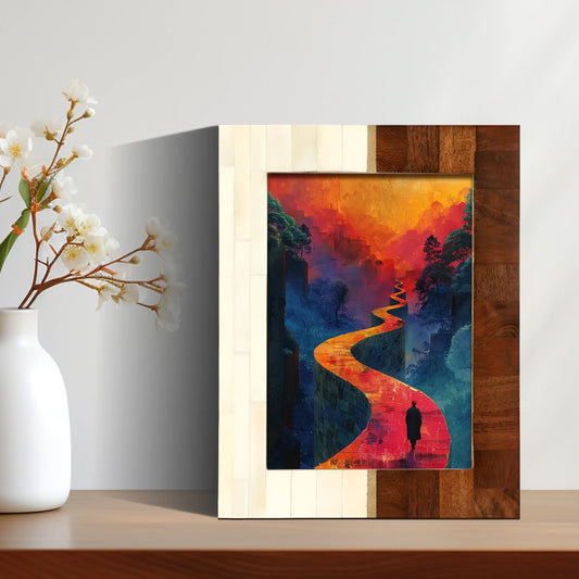 Picture Frames West Coast Sunset Pattern Bone Inlay Collection in 2 Sizes