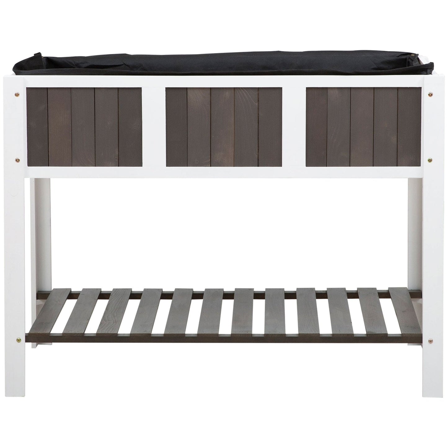 White Wooden 2 Level Elevated Raised Garden Planter Bed