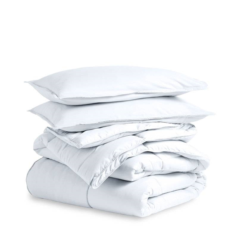 King/Cal King size Super Soft Microfiber Down Alternative Comforter Set White