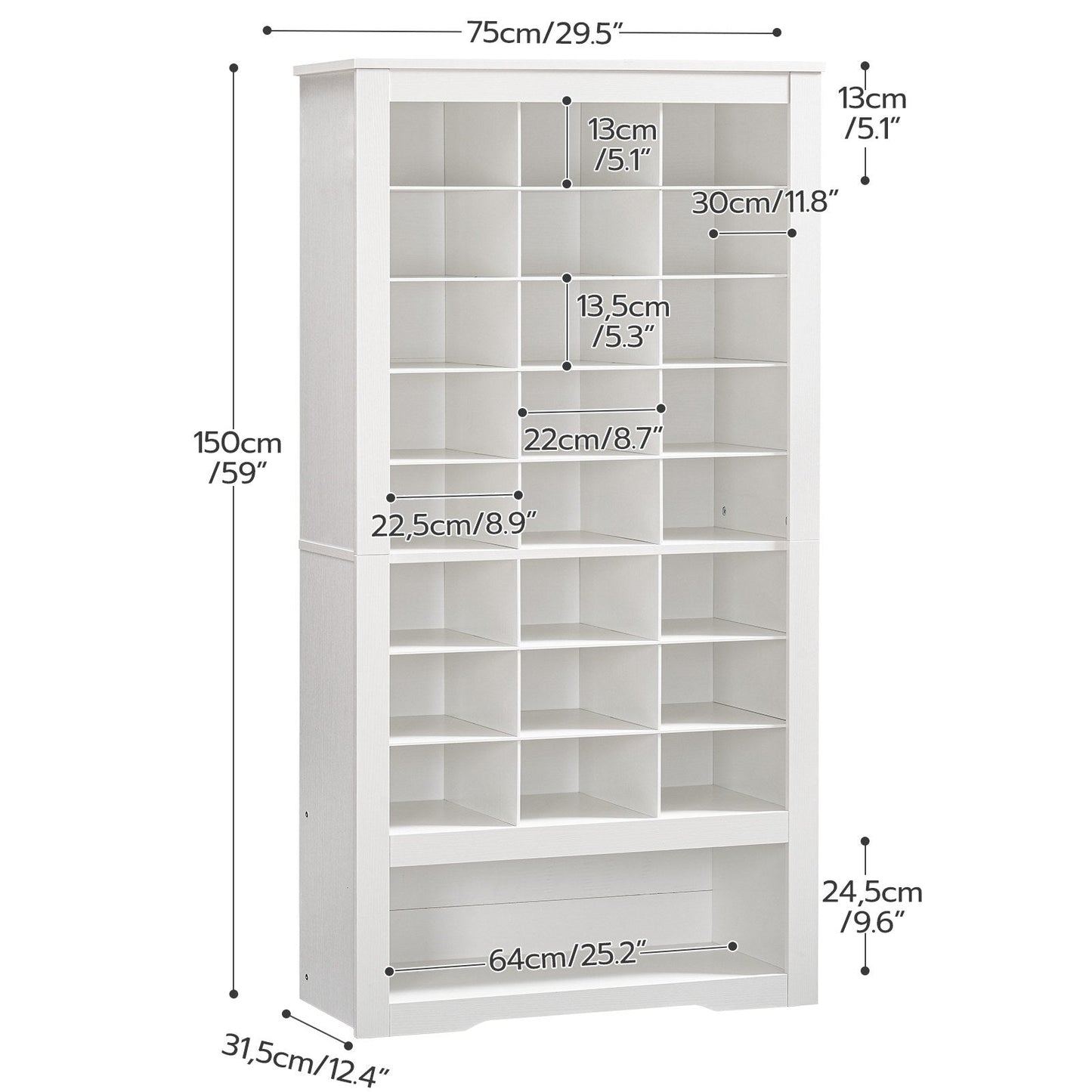 White Tall Shoe Cabinet
