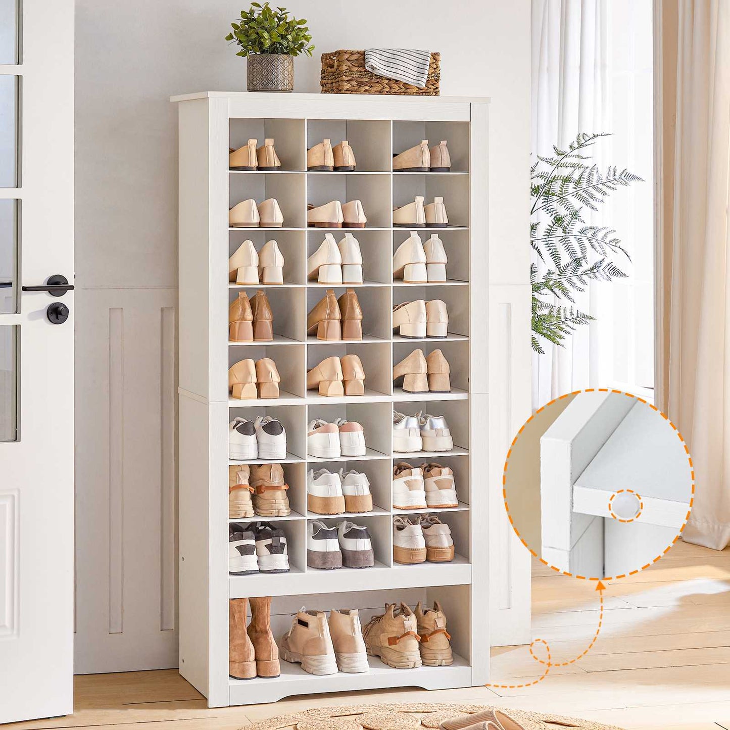 White Tall Shoe Cabinet