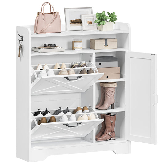 Shoe Cabinet Storage for Entryway - White
