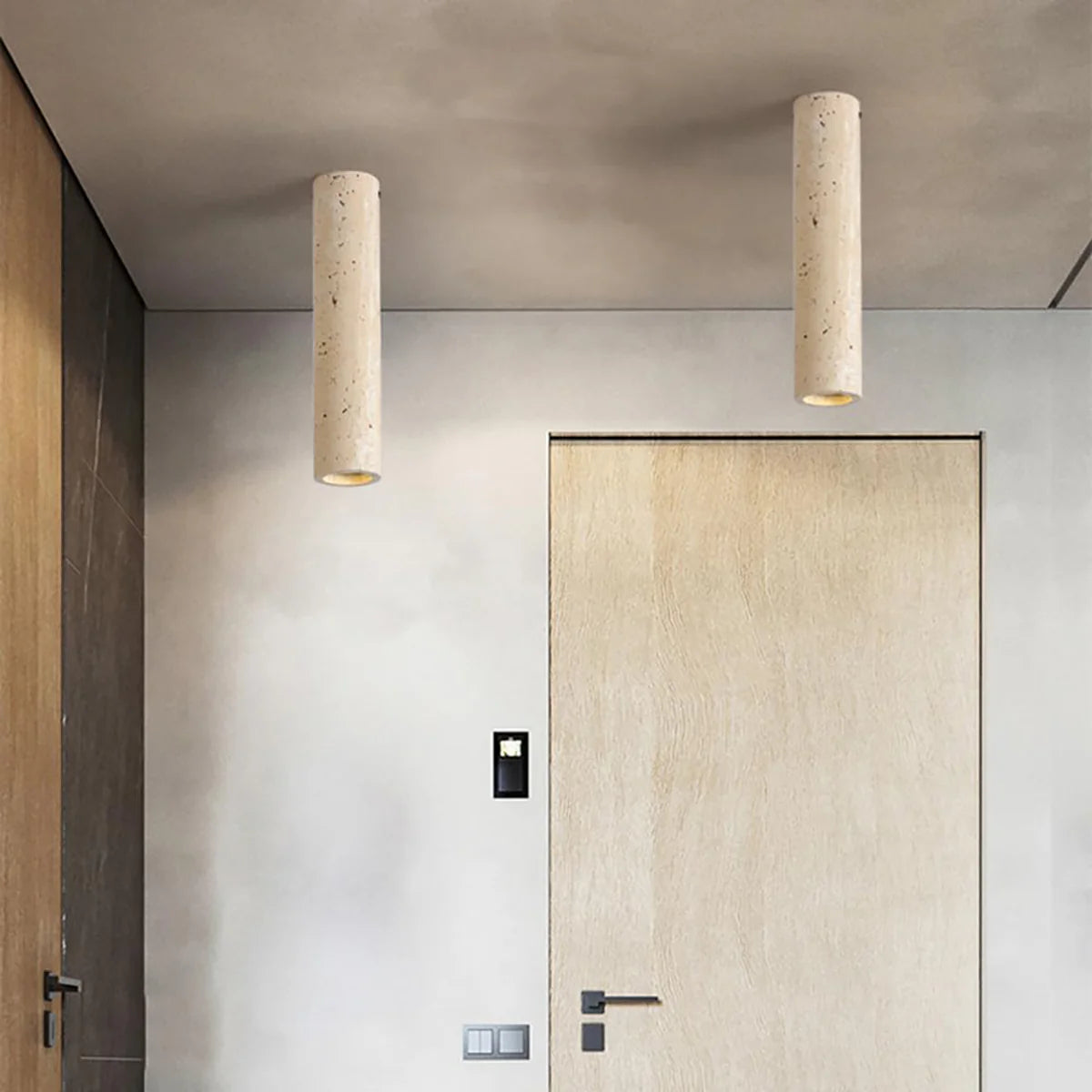 Wabi Sabi Cylinder Travertine Ceiling Lamp